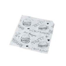 1000x Burger-Tüten 13 x 13 cm weiss Verpackungen Tüten Schwarz Weiss