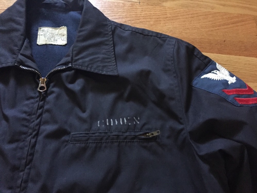 Vintage 70s Vietnam War US NAVY USN Utility Dark Blue Poplin