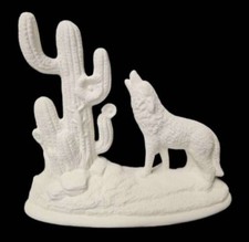 Wolf Howling w/ Cactus Ready to Paint Unpaint...
