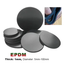 Round Solid EPDM Rubber Disc Discs Pads | Diameter: 5mm-100mm | Thickness 1mm