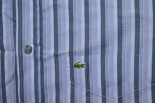 Lacoste Blue Striped Regular Fit Button Up Shirt Men’s Size 45 / 2XL - Picture 3 of 11