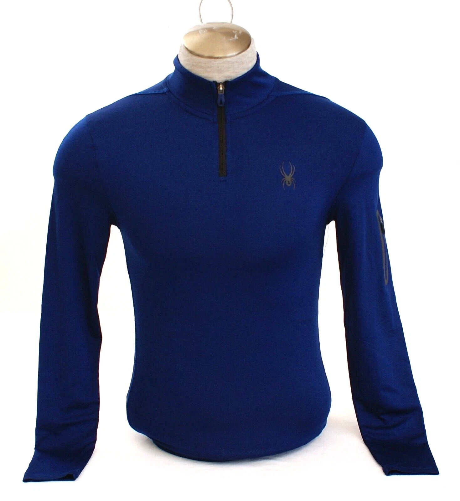 Spyder Active ProWeb Blue 1/4 Zip Long Sleeve Pullover Shirt Men's M NWT