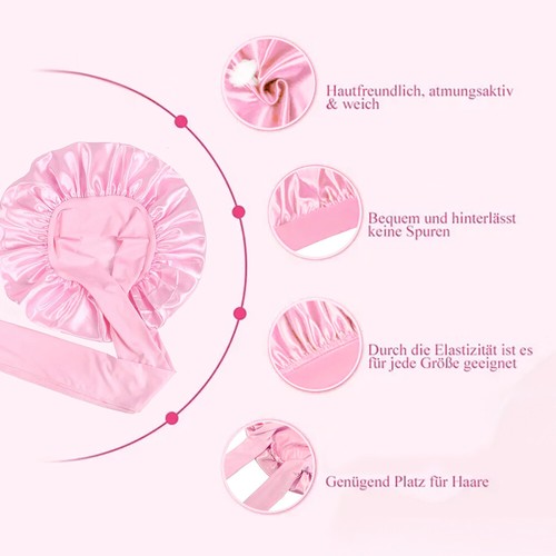 Women Long Hair Care Satin Bonnet Night Sleep Hat Cap Silk feel Head Wrap Turban - Picture 4 of 18