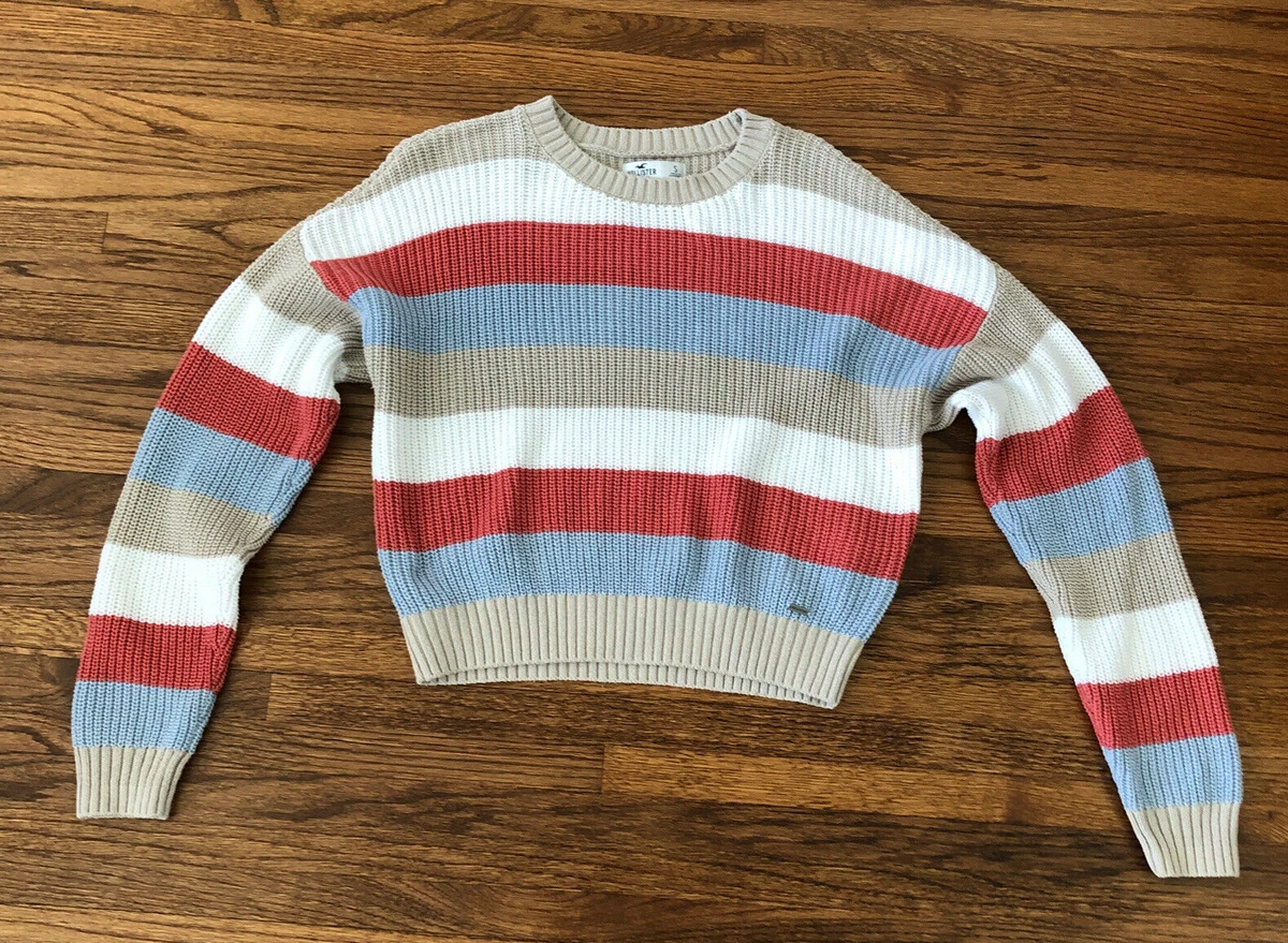 Hollister Women s Striped Long Sleeve Crew Neck Sweater Size S