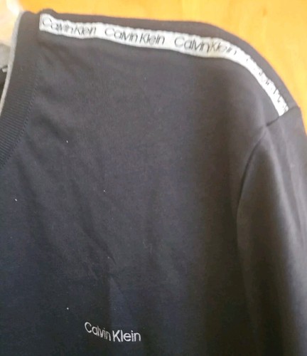 Calvin Klein Men 100% Cotton w/Logo Shoulder Crew Neck T-Shirt Black SZ XL New - Picture 7 of 11
