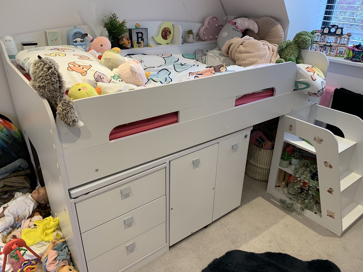 Dynamo White Mid Sleeper Cabin Bed Ultimate Storage Mid Sleeper