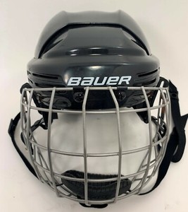 BAUER HOCKEY HELMET TRUE VISION W/FACE MASK BHH FM2100 SIZE JR/JR BLACK 005