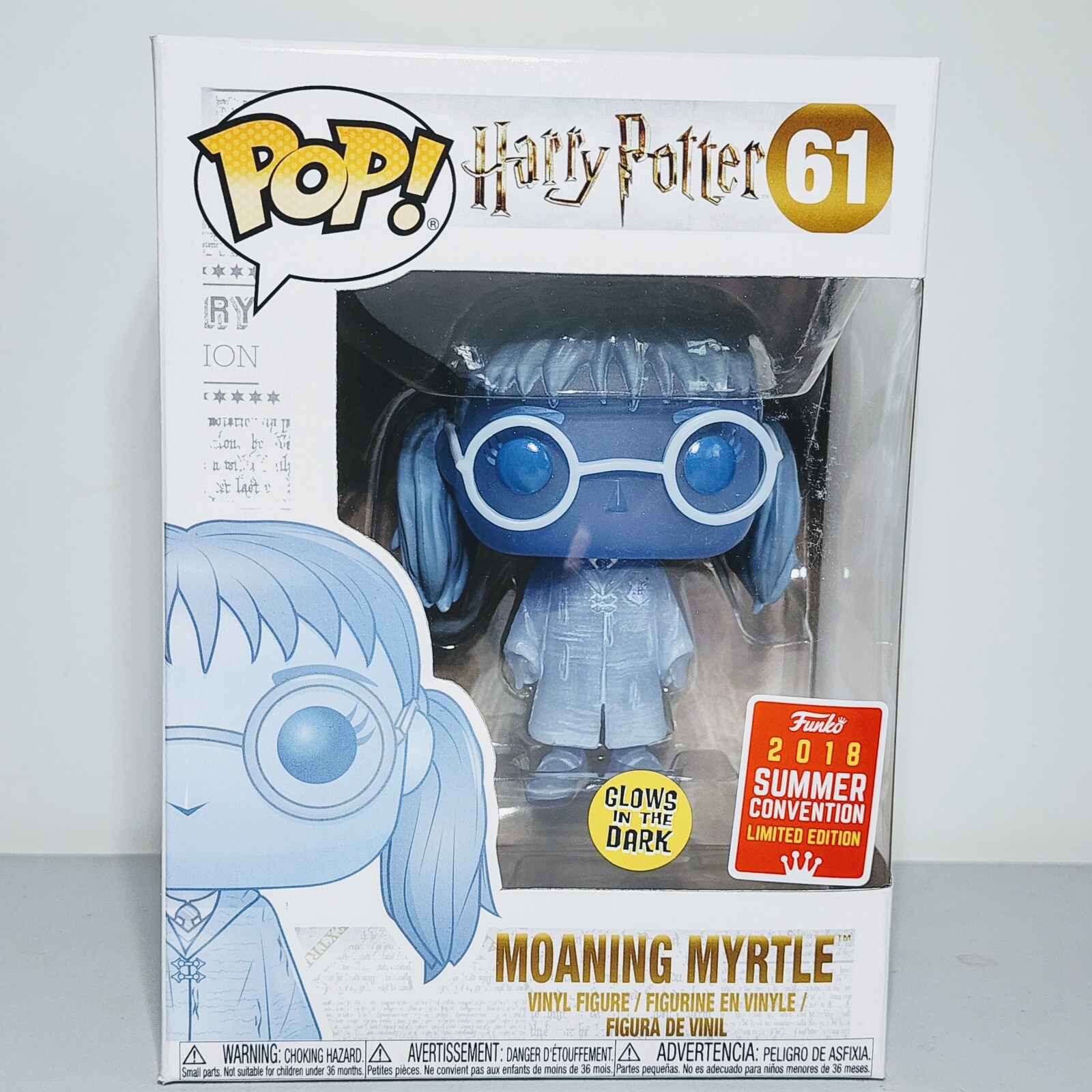 Funko Pop: Harry Potter - Moaning Myrtle #61 Glow Sdcc 2018 Exclusive