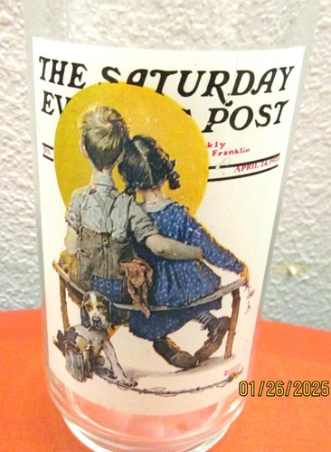 Valentine Bundle The Spooners Picture and Arby's Glass Norman Rockwell - Picture 6 of 12