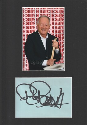 Brian Bennett Hand Signed A4 Mount Autograph Drummer The Shadows (B)