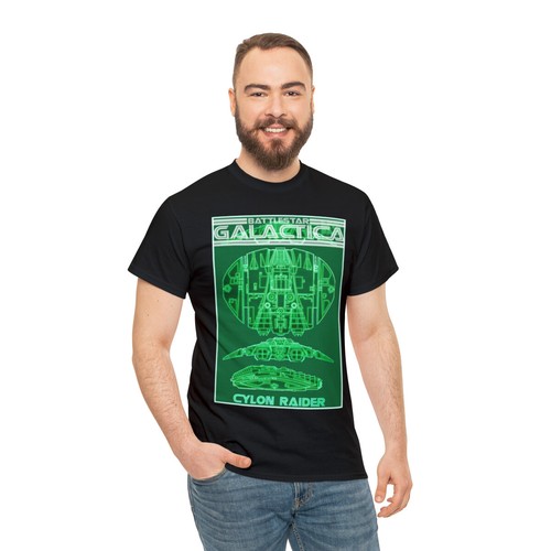 Battlestar Galactica Cylon Raider Viper Pilot Display Unisex Heavy Cotton Tee - Picture 6 of 8