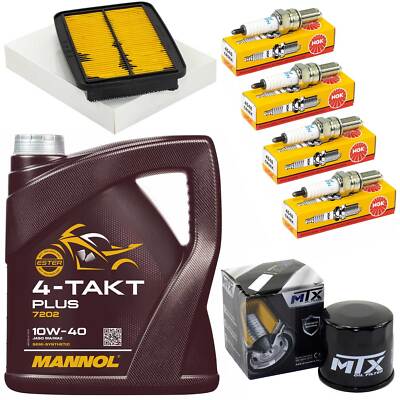Wartung Öl Set 4L Luftfilter Ölfilter Zündkerzen für Suzuki GSF 600 Bandit 00-04