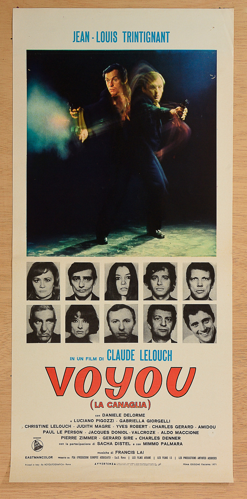 Locandina originale film La canaglia (1970) - Regia di Claude Lelouch