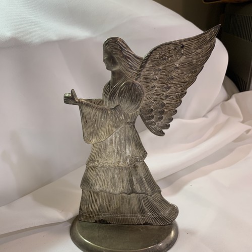International Silver Company Engel Kerzenständer angelaufen Metall Vintage Figur