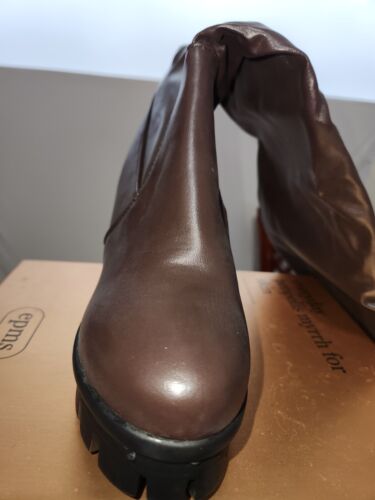 Brown Thigh High Boots Round Toe Chunky Heel Over The Knee Boots New US 8 - Picture 3 of 7