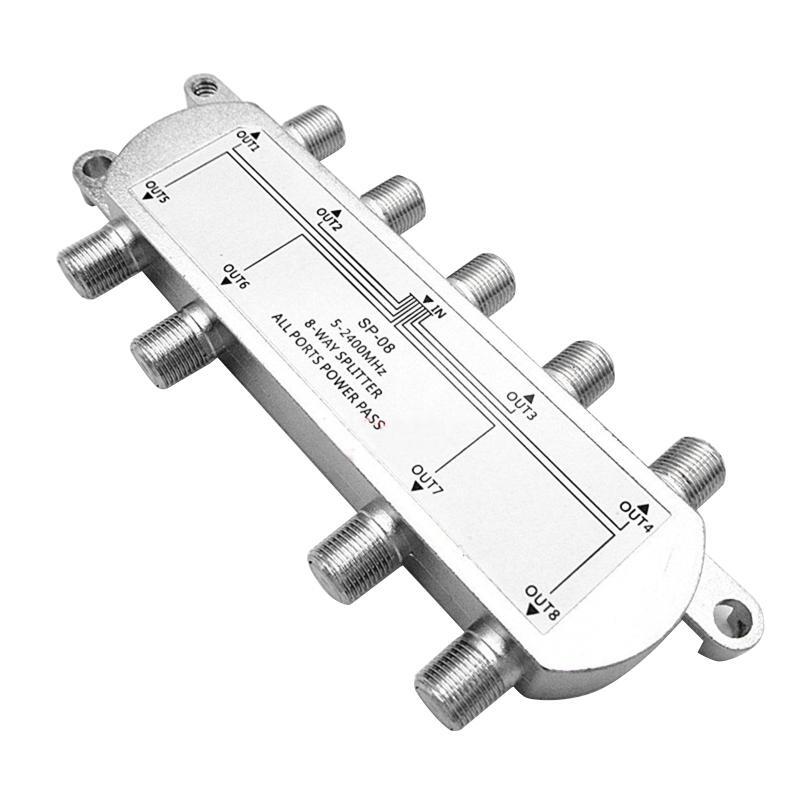 8 Way Coaxial Cable Splitter RG6 Compatible with CATV STB Box Satellite