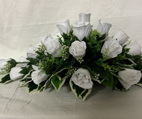 Top table Arrangement Decoration Artificial Wedding Flowers All White roses Gyp - Picture 12 of 24
