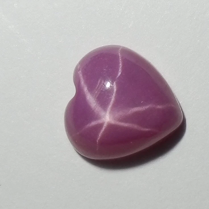 Opaque Star Ruby Heart 7x7 mm Cabochon Created 6 Rayed Stone 3 pieces Lot - Image 4 of 4