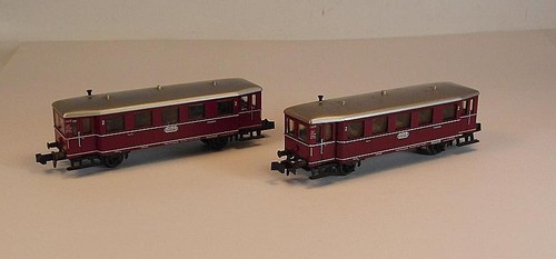 Minitrix Spur N 1/160 2 Stück Beiwagen VT 89 2-achsig der DRG #1818 | Zustand: Gebraucht