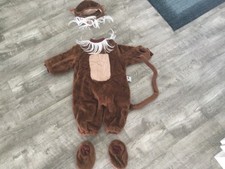 ADORABLE 18-24 MONTH MONKEY COSTUME COMPLETE WITH TAIL,BOOTIES AND HEAD COVER