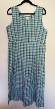 Cherokee Women’s L Plaid Jumper Dress Button Up Cotton Cottagecore Country Y2K