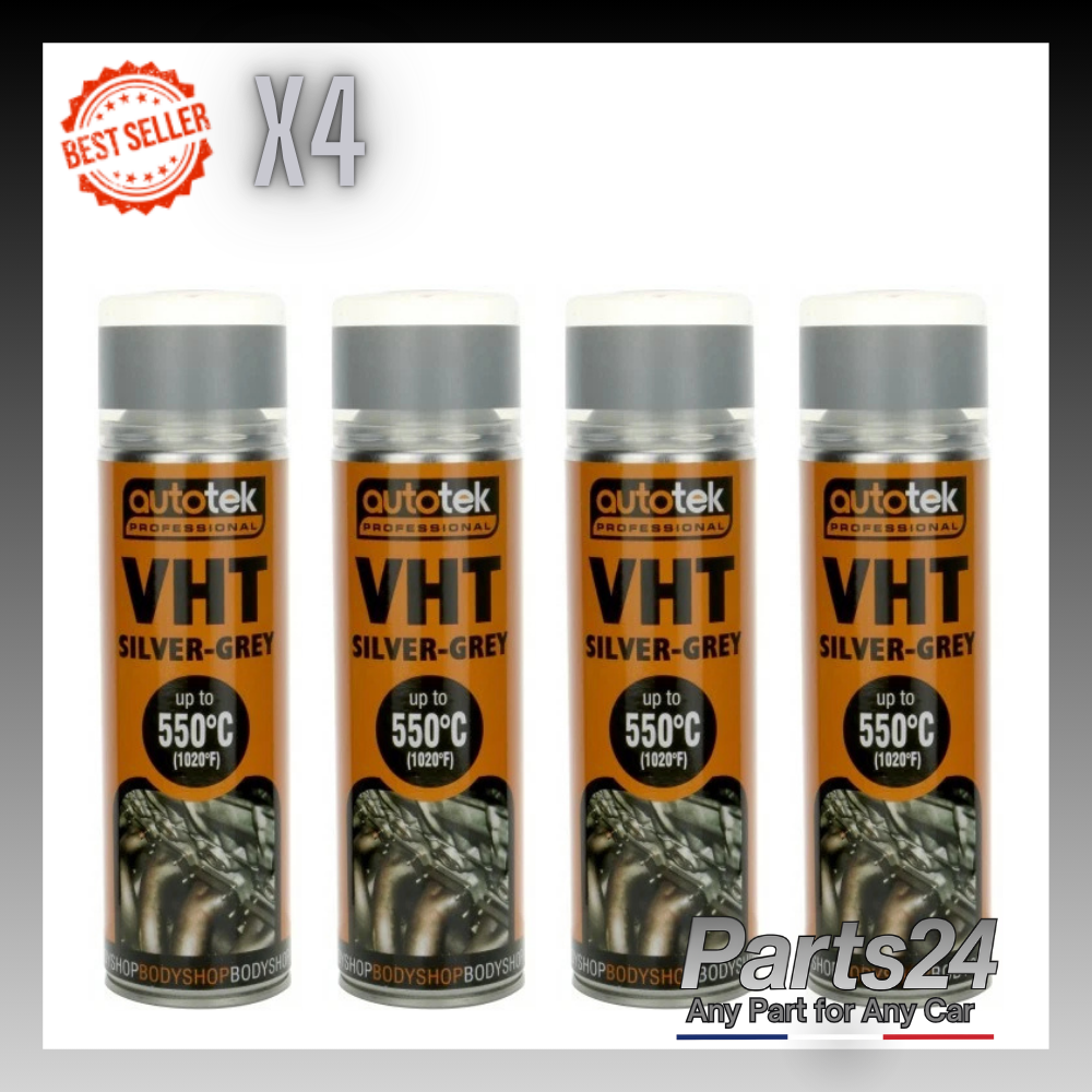 4x Autotek Vht Paint Silver Grey 500ml ATOVHTSG500 Car Spray Paint Aerosol