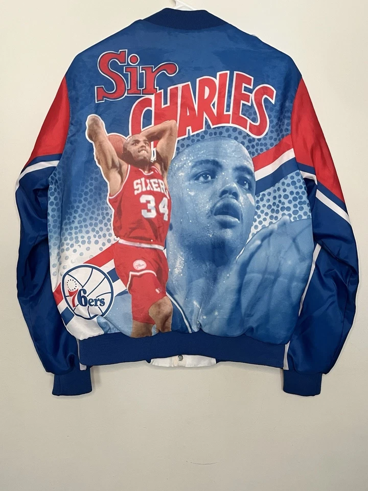 Chaqueta Charles Barkley Vintage Años 90 Línea Tiza - Talla M - Raro Estilo Inicial NBA Foto 2 de 4