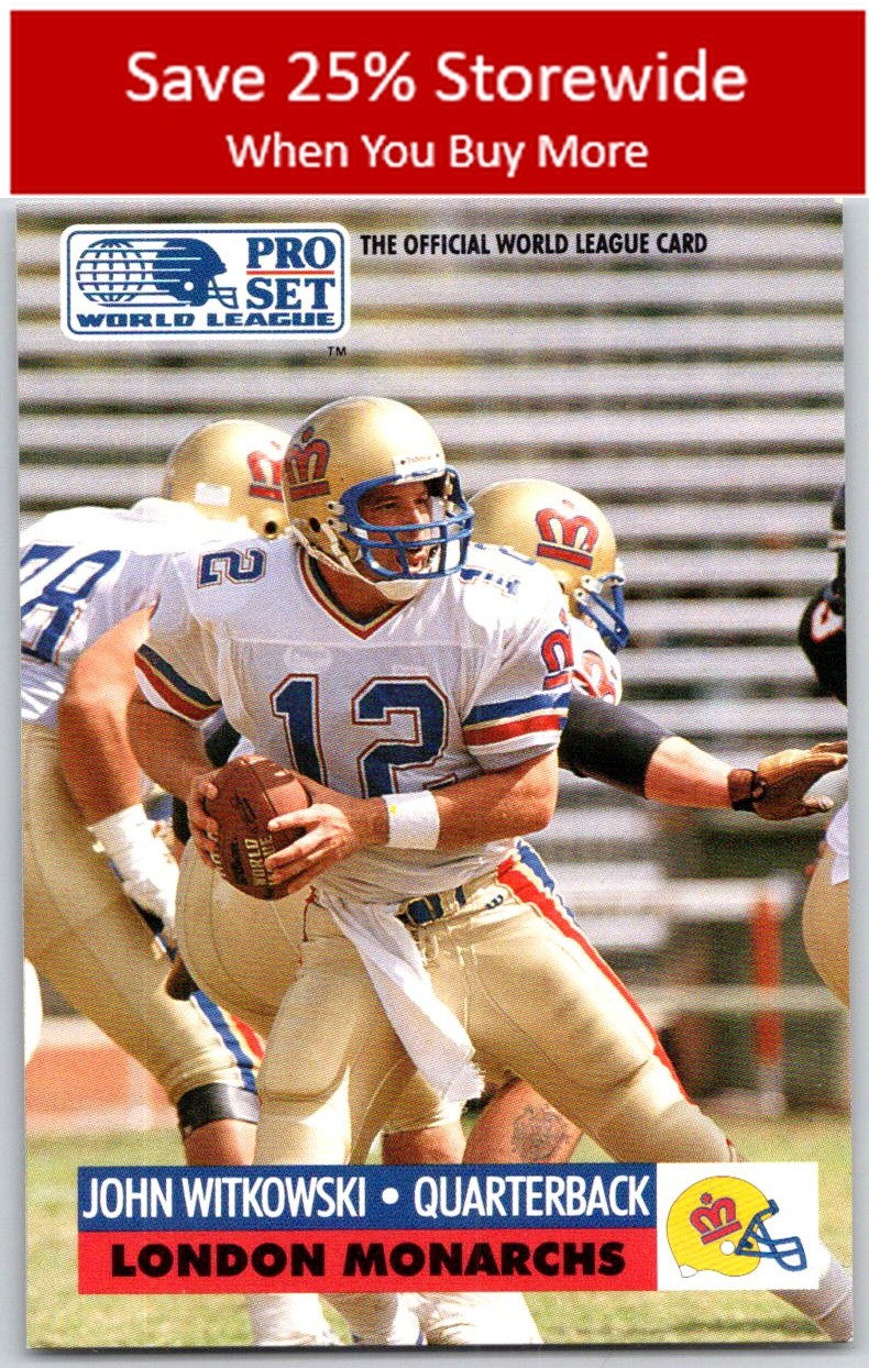 John Witkowski 1991 Pro Set WLAF World Bowl Combo #14 London Monarchs