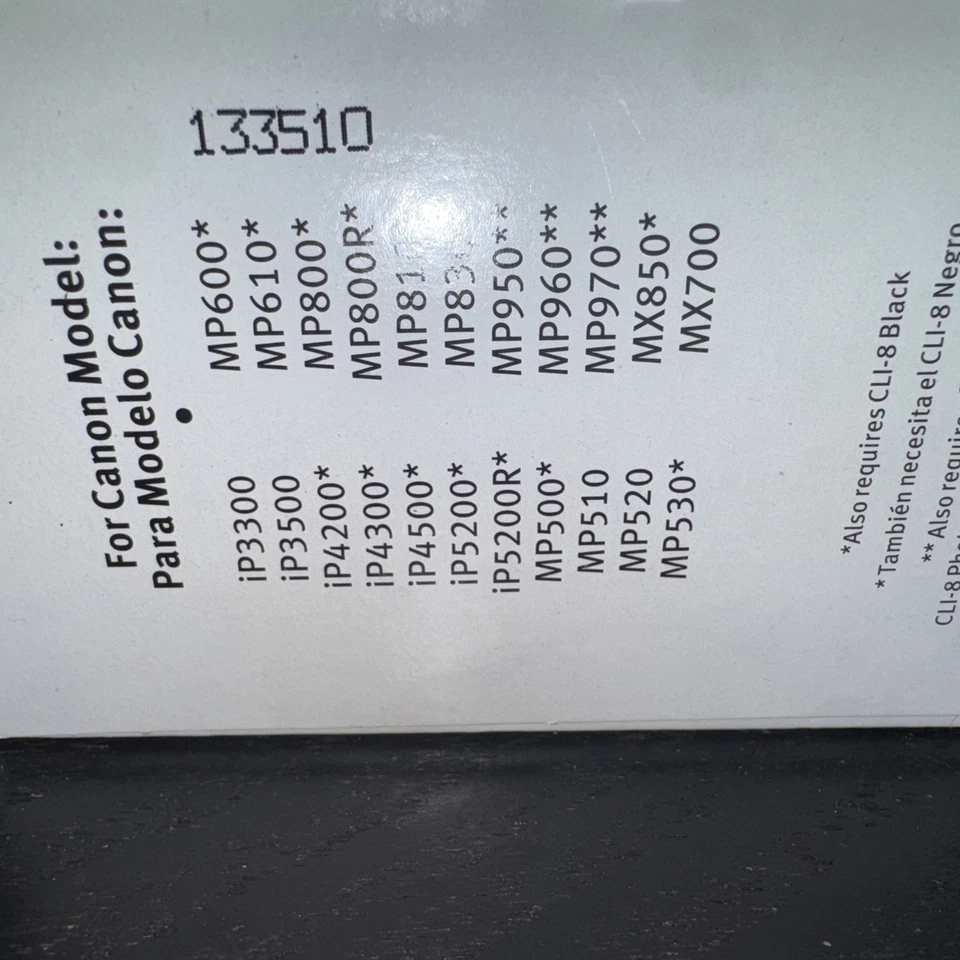 Genuine Canon Ink & 50 Photo Paper Combo Pack Black 3e Magenta 6 Cyan 6 Yellow 6 Foto 2 de 4