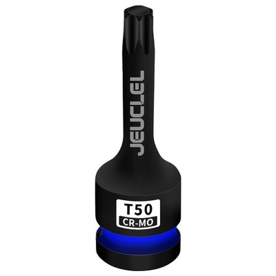 T50 Torx Impact Bit Socket, 1/2'' Drive, 3'' Cr-Mo Steel for Wrenches & Fastening