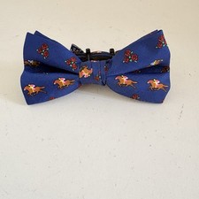 Men's Bow Tie Navy Brown Red Horse Racing Roses Derby Wear New Without Tags