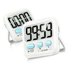 Antonki 2 Pack Digital Timer for Kids, Magnetic Countdown Kitchen Timers for ...