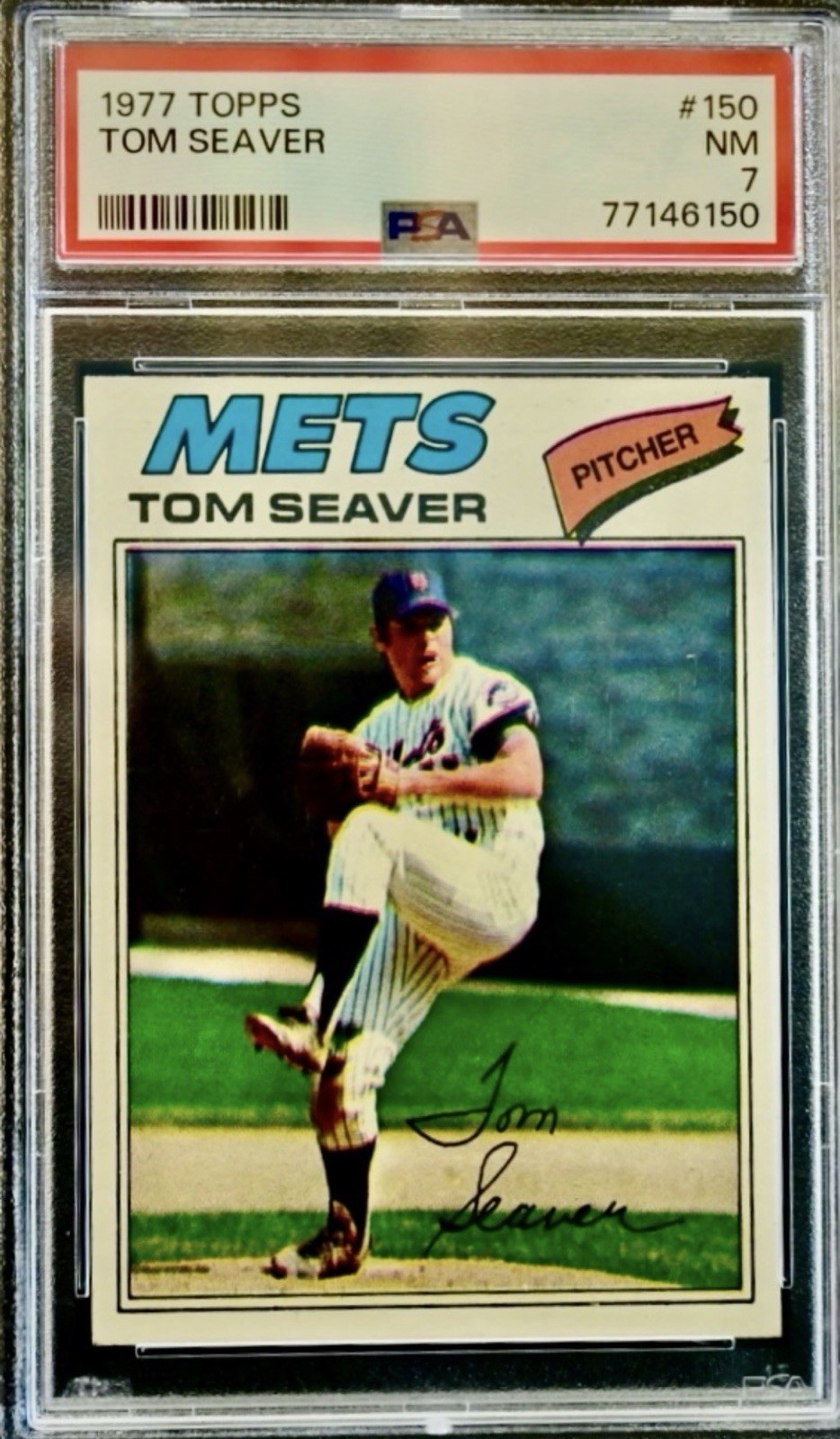 1977 TOM SEAVER TOPPS #150 PSA 7 NEAR MINT NEW YORK METS HOFer