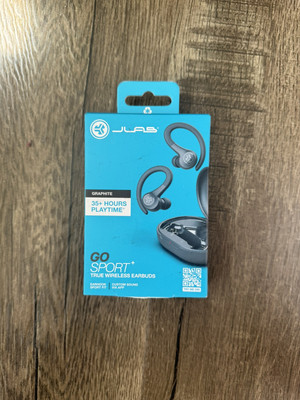 JLab Go Air Sport+ True Wireless Bluetooth Earbuds with Charging Case - Graphite