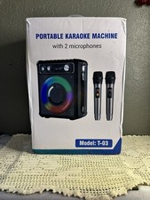 Karaoke Machine, Portable Bluetooth Karaoke Speaker with 2 Wireless Microphones