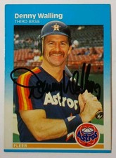 DENNY WALLING SIGNED AUTOGRAPHED 1987 FLEER BASEBALL CARD HOUSTON ASTROS SIGNED