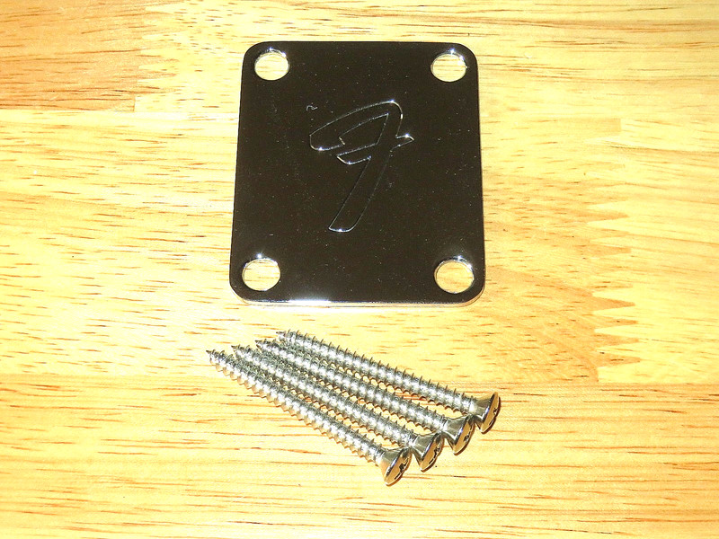 Fender Chrome F Logo Four Bolt Neck Plate
