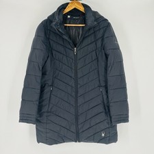 SPYDER Womens Full-Zip Stand-Up Collar Raisin ThermaWEB Puffer Hooded Jacket M