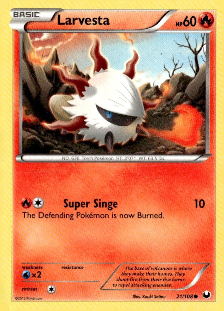 Larvesta (21) Common Dark Explorers 21/108 Pokémon TCG