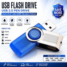 128GB USB 2.0 Flash Drive – Waterproof Portable Memory Stick & Pen Drive