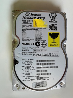 4.3 GB IDE Seagate Medalist 4310  5400 RPM  3.5'' Festplatte
