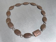 Vintage Native American Western Copper 32 Concho Belt Necklace