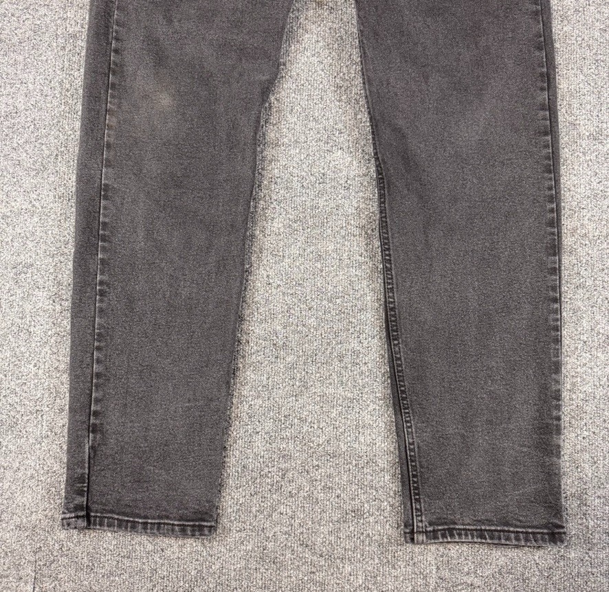 Levi's Jeans 502 Mens 34x32 Slim Tapered Fit Flex Black Denim Distressed Work thumbnail 3