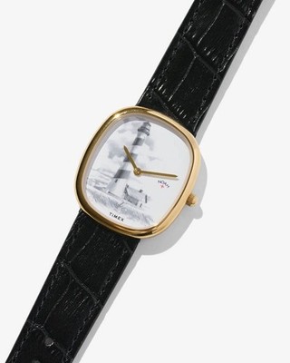 NOAH x TIMEX Collab Lighthouse Wrist Watch Gold Black Leather Official NEW