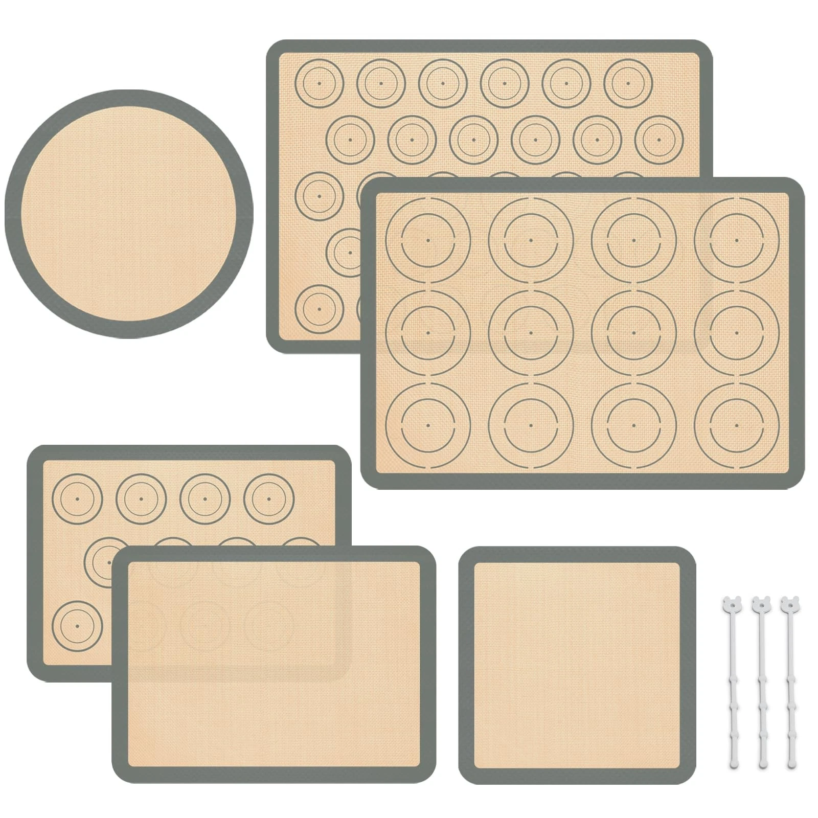 Silicone Baking Mat Set of 6, Silicone Mats for Baking, Baking Sheets Non Sti...