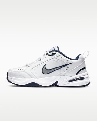 Men s Nike Air MONARCH IV - White/Metallic Silver -Standard Size & EXTRA WIDE