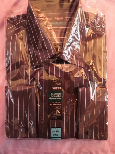Marks and Spencer Men’s Tailoring, ultimate non iron, Black Pin Stripe 15.5" - Picture 2 of 7