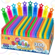 300 Pcs Mini Bubble Wands in 10 Colors, Bulk Party Favors for Kids, Themed Bi...