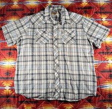 Vtg Authentic Western Youngbloods Men's Plaid Pearl Snap Shirt XL Country 90's