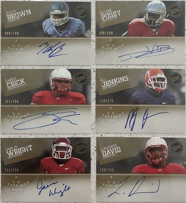 2012 Press Pass - Signings Gold /199 (AU, RC) 6 Card Lot